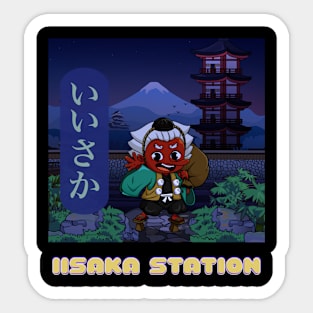 Iisaka, the Tengu Wanderer (Night Ver. 3.0) - “Chibis On The Move” by iisakastation.com Sticker